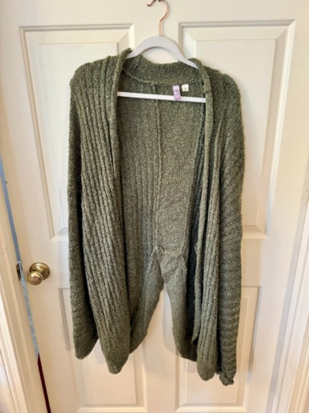 Alia Olive Green Cozy Oversized Open Front Cardigan Sweater Large